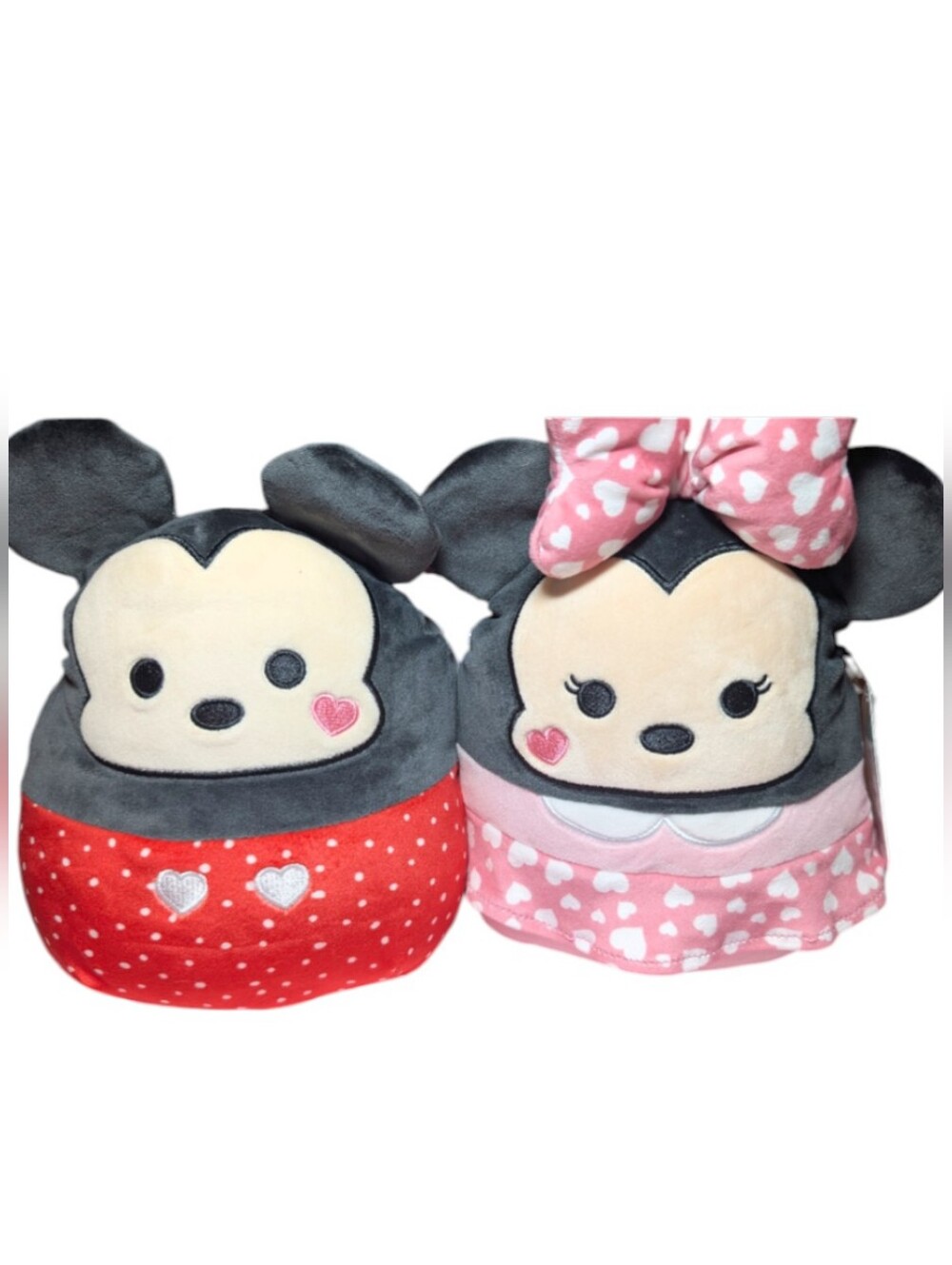 Disney Squishmallows Mickey & Minnie Plush Set Valentines Kellytoy Hearts
